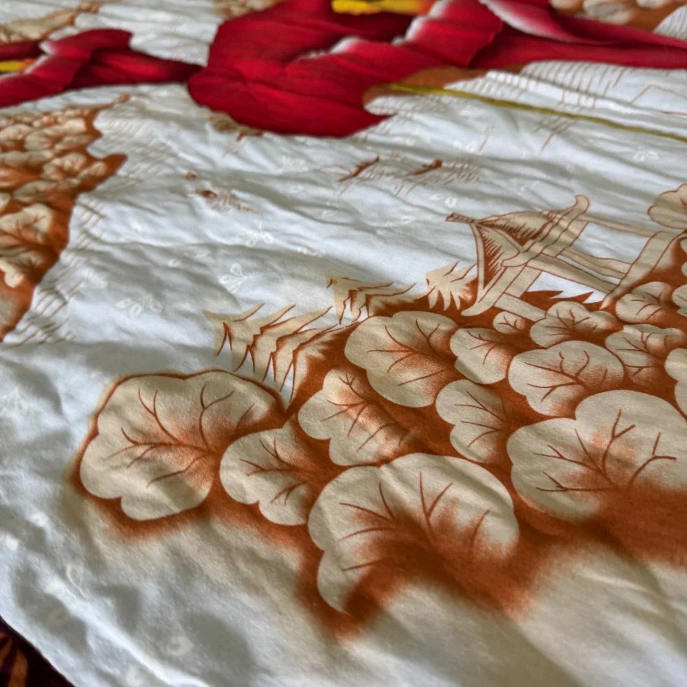 Vintage Orange Calla Lily Floral Zippered Duvet Cover Bedspread Retro 70x84